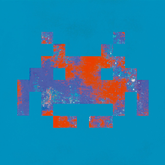 Rodrigo Nevsky | Space invaders fondo azul