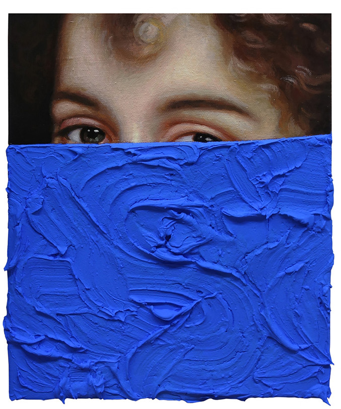 Lino Lago | Pintura sobre pintura (Azul sobre Bouguereau)