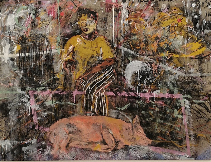 René Tavares | Portrait with pig René Tavares | Portrait with pig