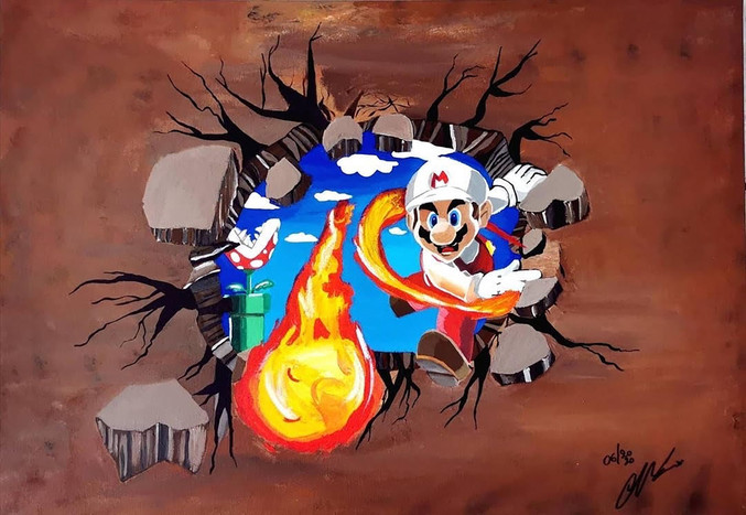 Luca Cartoonist | Mario crash the wall 3d Luca Cartoonist | Mario crash the wall 3d
