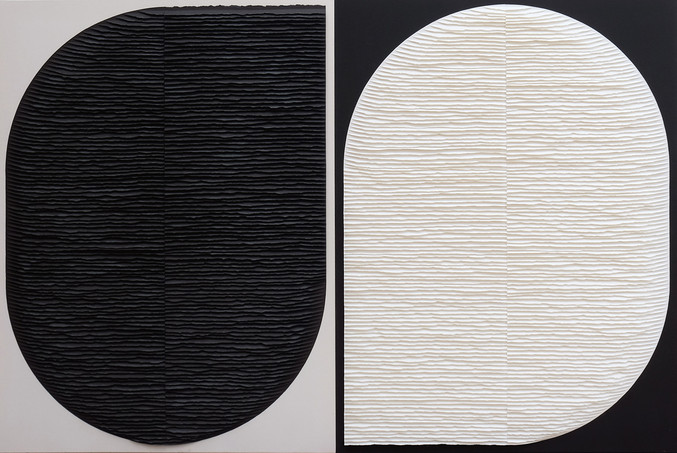 Fernando Daza | Forma negra sobre blanco y forma blanca sobre negro (díptico)