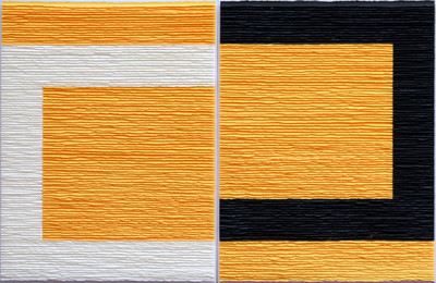 Fernando Daza | Forma blanca y negra s/ amarillo