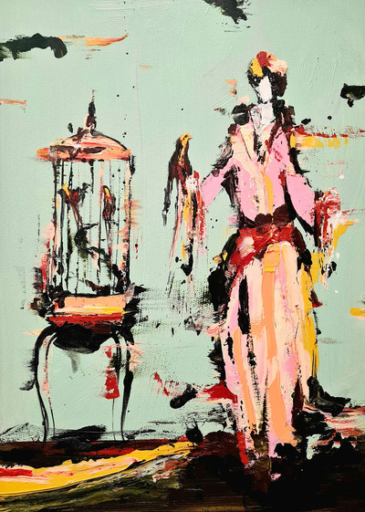 Lars Teichmann | Geisha with birds 2