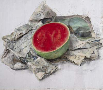 Leticia Feduchi | Sandía y periódicos II